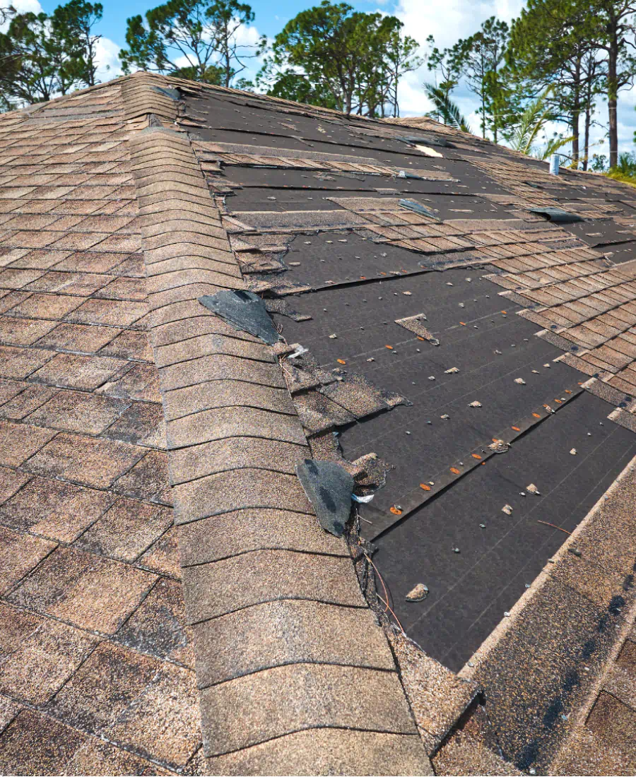 storm damaged roof